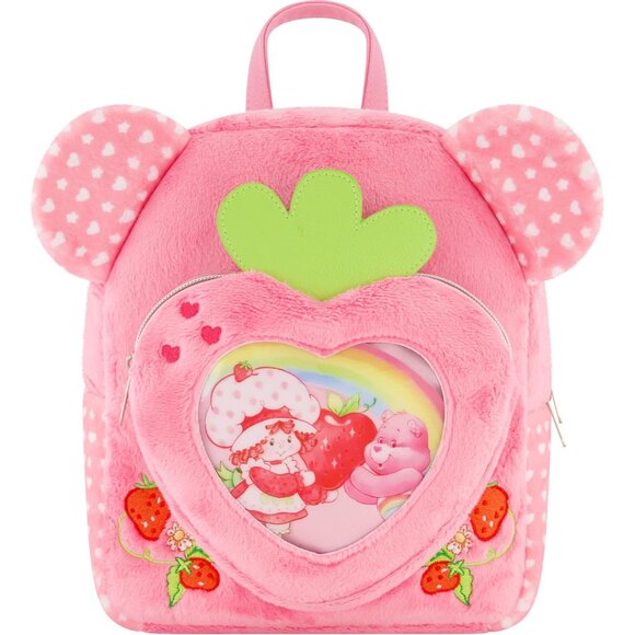 Care Bears Strawberry Shortcake Plush Mini Backpack Pink Adjustable Strap